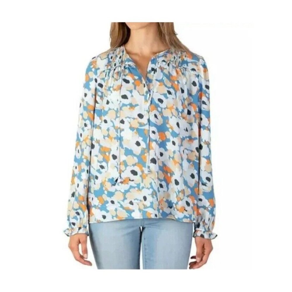 NEW $168 Joie Floral Fields Peasant Top Womens XL Shirt Boho Long Sleeveβ 9562